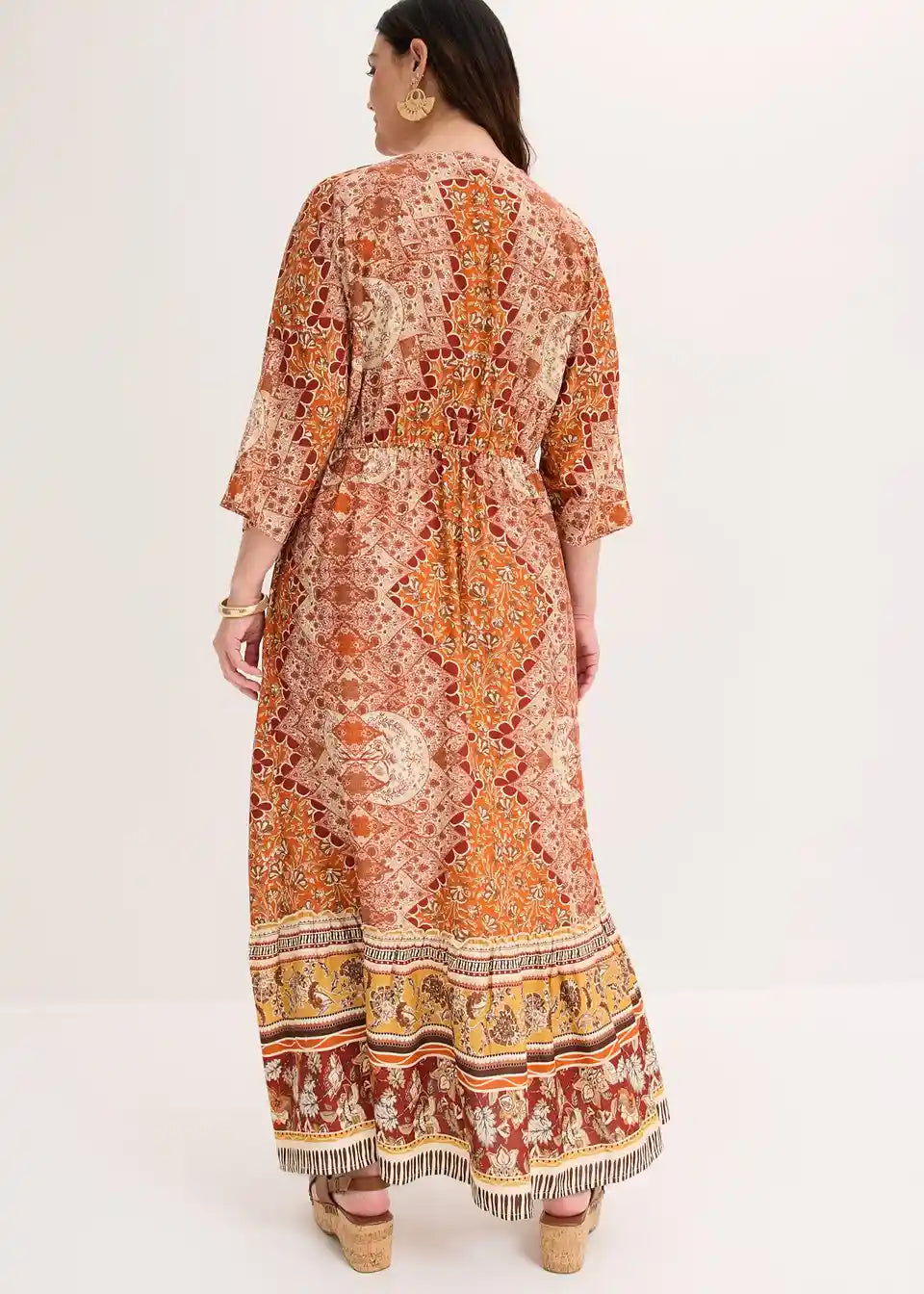 Damen Sommerkleid mit Ethno-Muster in lockerer, fließender Silhouette