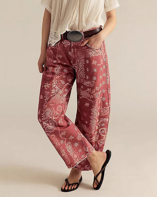 Damenjeans mit Print in lockerer Passform, Vorderansicht