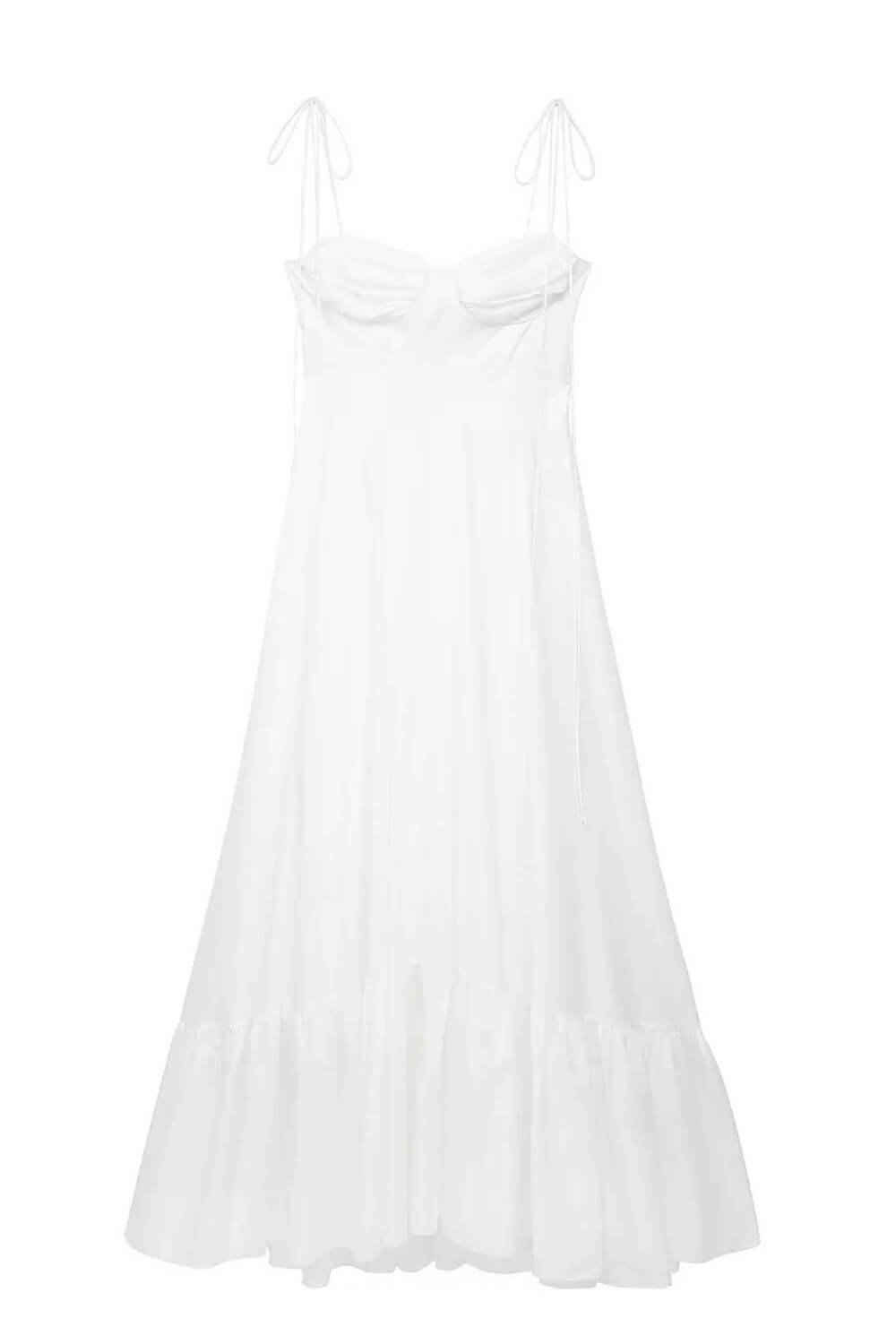 Polyester Knöchellanges langes Kleid Weiß