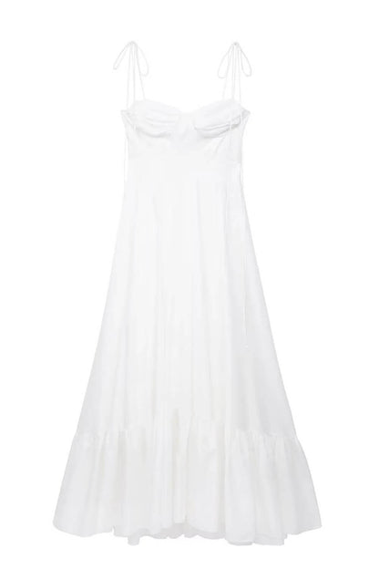 Polyester Knöchellanges langes Kleid Weiß