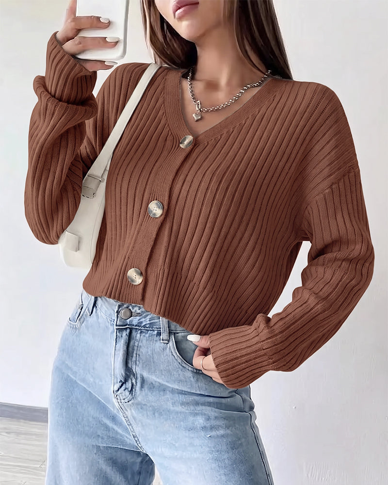 Rückansicht des schlichten Damen-Cardigans