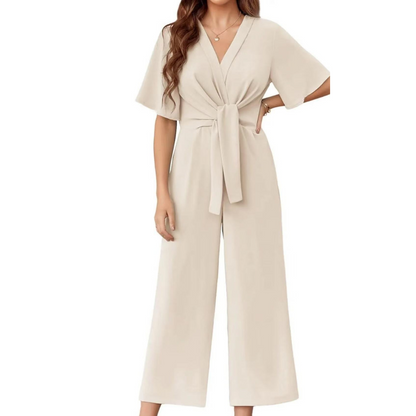 Eleganter Damen Jumpsuit mit taillierter Passform und V-Ausschnitt