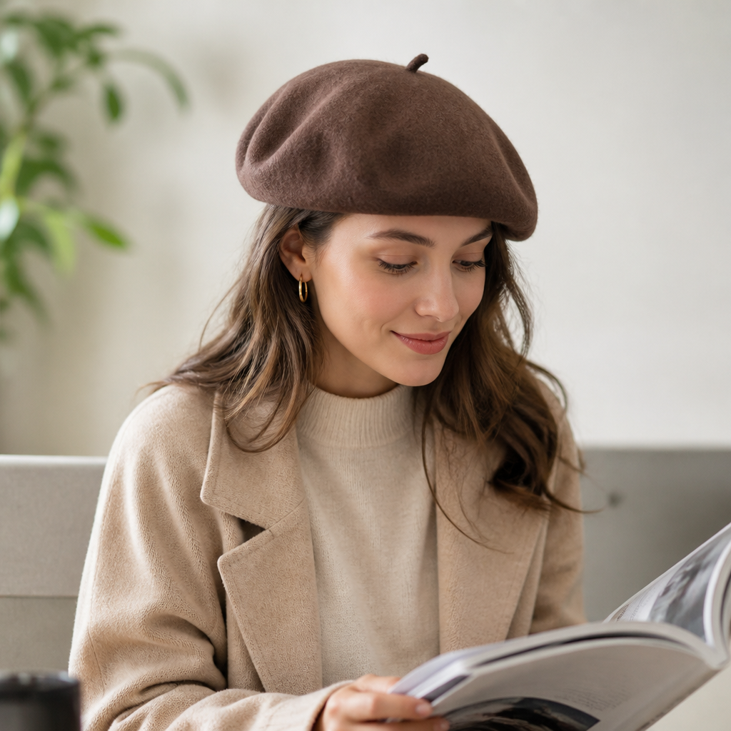 Klassisches Barett aus weichem Filz für elegante Looks