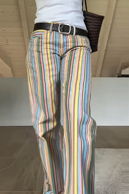 Damen Straight Leg Jeans im Colorblock-Design im lässigen Streetstyle-Look
