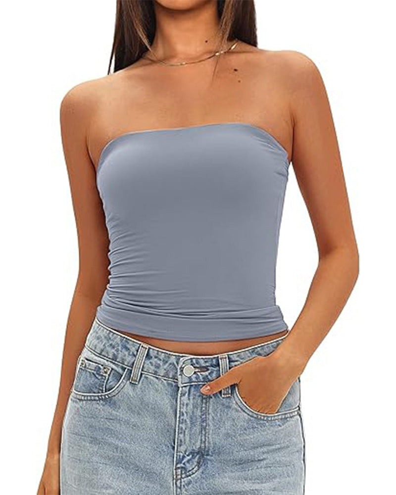 Ärmelloses Damen Tanktop mit figurbetonter Passform in Uni-Farbe