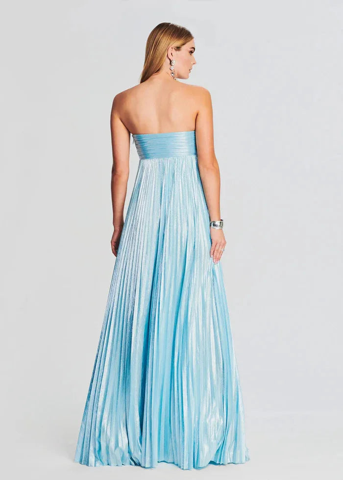 Trägerloses himmelblaues Kleid für Hochzeitsgäste