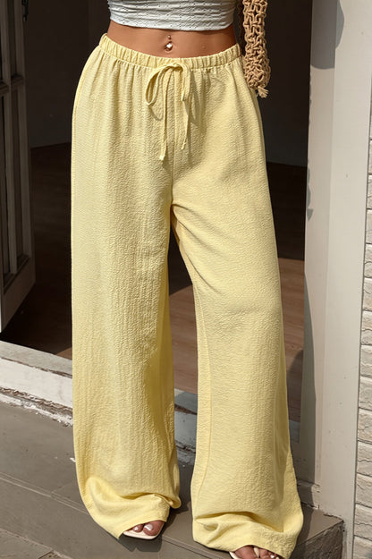 Damen Weite Hose Mit Hoher Taille In Uni