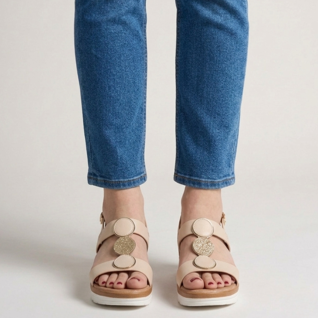 Damen Keilabsatz Komfortsandalen