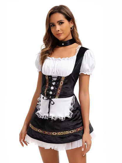 Damen-Dirndlkleid mit Schnürmieder und Puffärmeln für das Oktoberfest