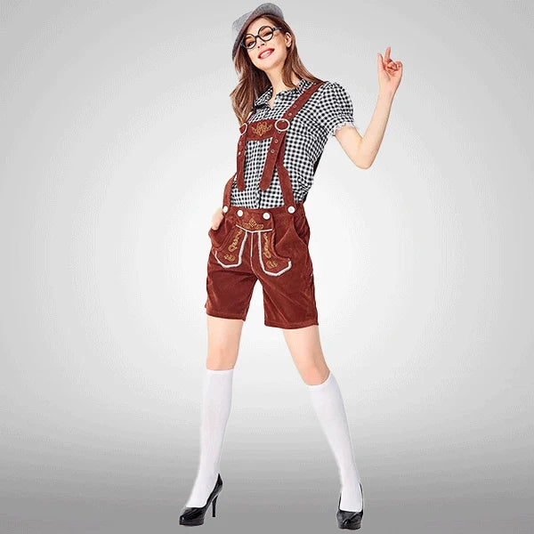 Samt bestickte bayerische Latzhosen traditionell