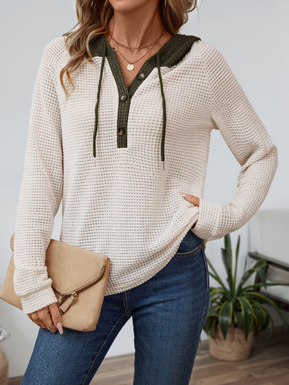 Hoodie mit Kapuze und Knopfleiste für einen lässigen Look