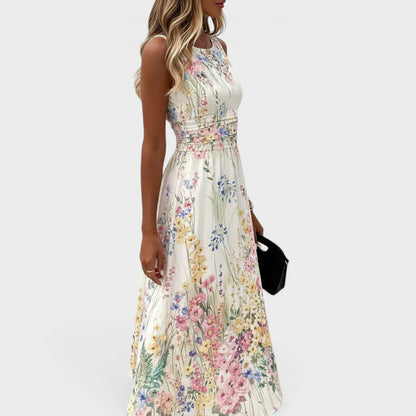 Ärmelloses Midikleid mit floralem Soft-Touch-Material