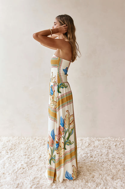 Damenkleid mit trägerlosem Bandeau-Ausschnitt