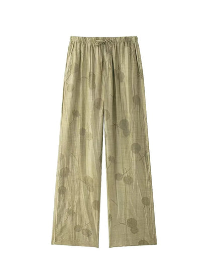 Damen Jacquard Zweiteiler Lockeres Oberteil Weite Hose