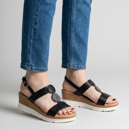 Damen Keilabsatz Komfortsandalen