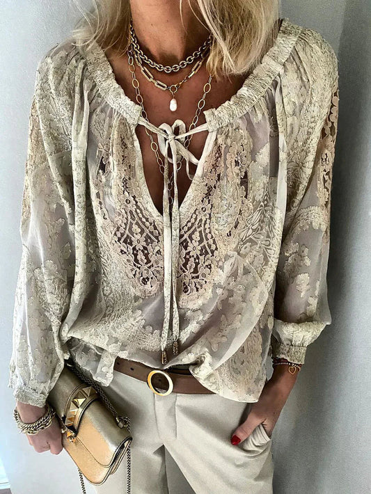 Damen Leichte Lockere Bluse