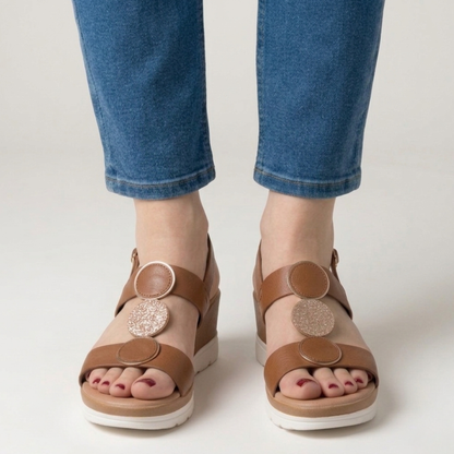 Damen Keilabsatz Komfortsandalen