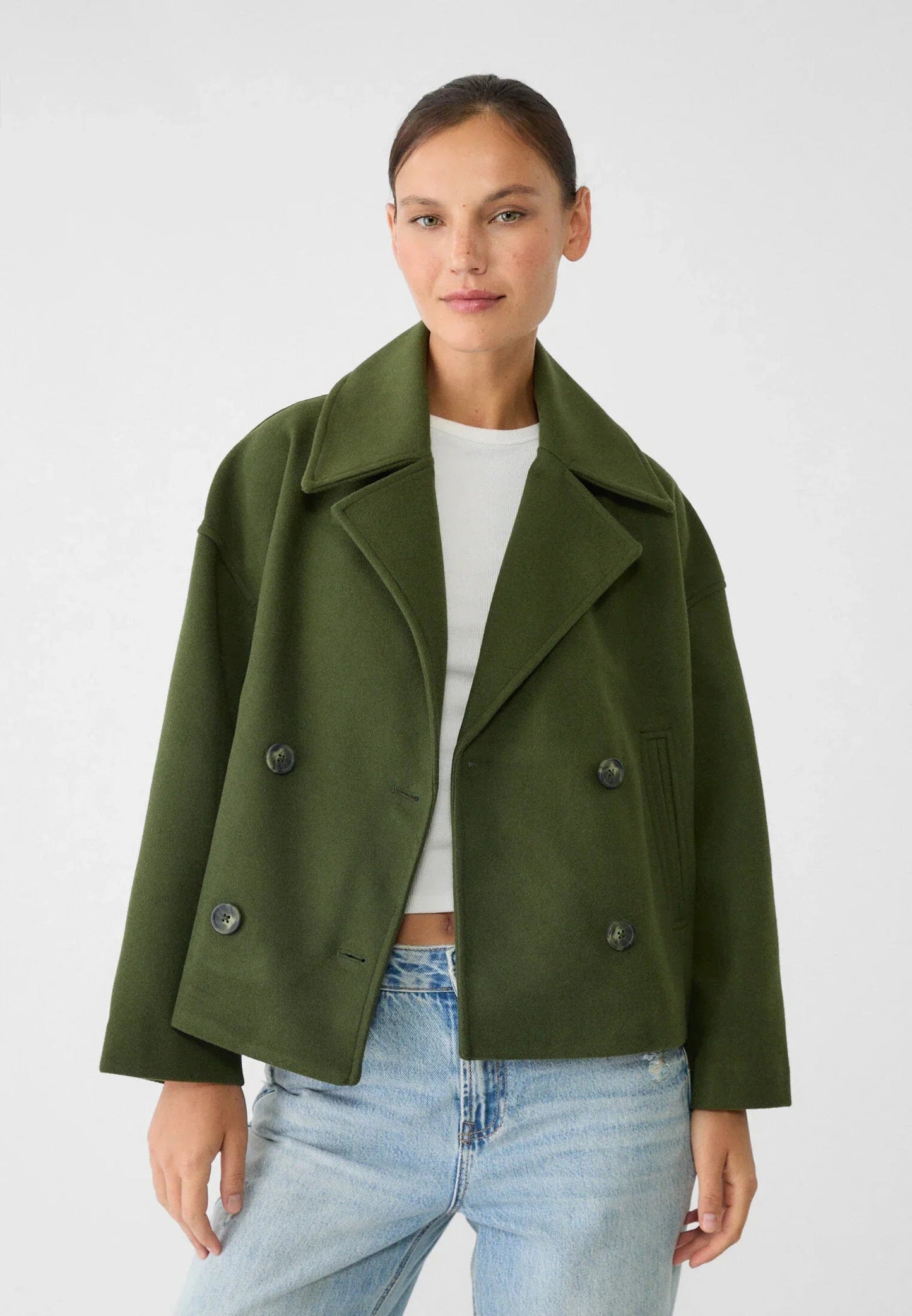 Stylish double-breasted short jacket 