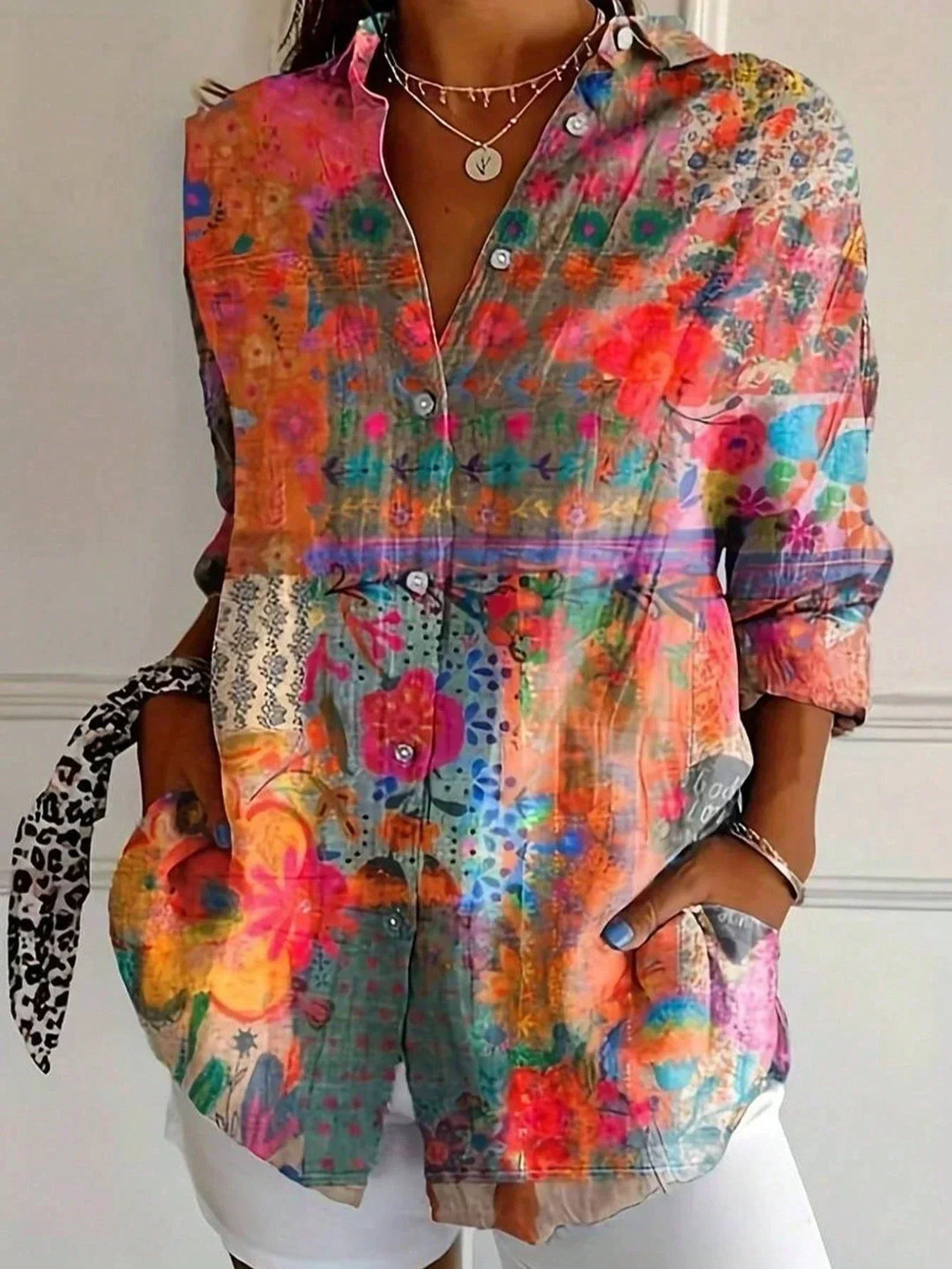 Elegantes Langarmhemd mit Muster