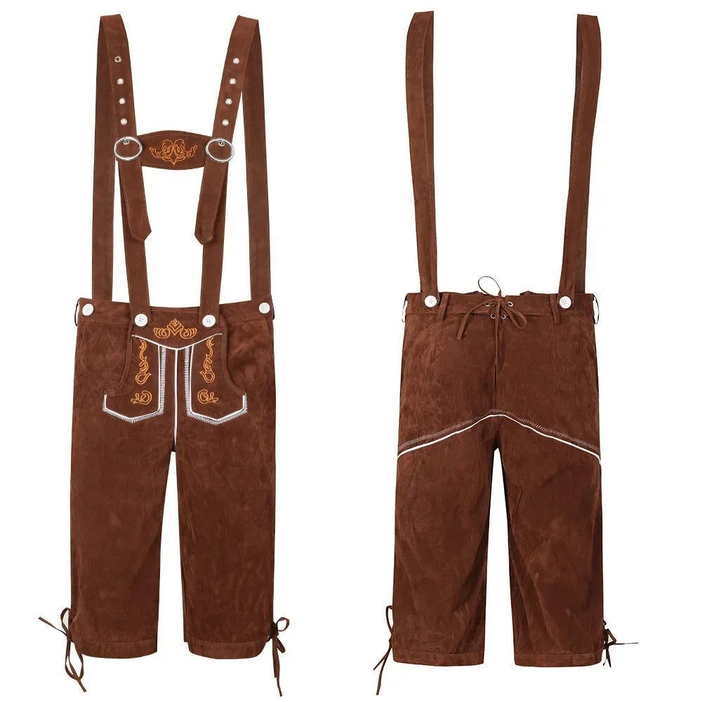 Lederhosen-Kostüm mit klassischen Hosenträgern in Detailansicht