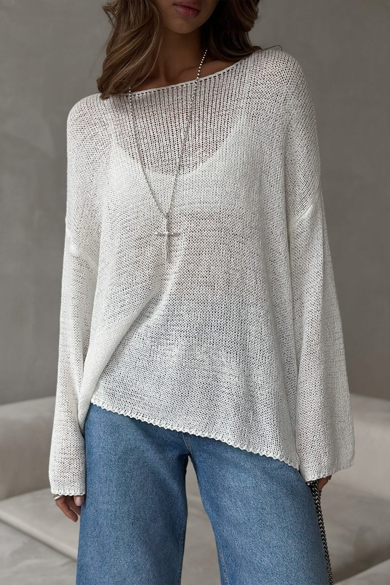 Damenpullover mit lässiger Passform und modernem Off-Shoulder-Ausschnitt