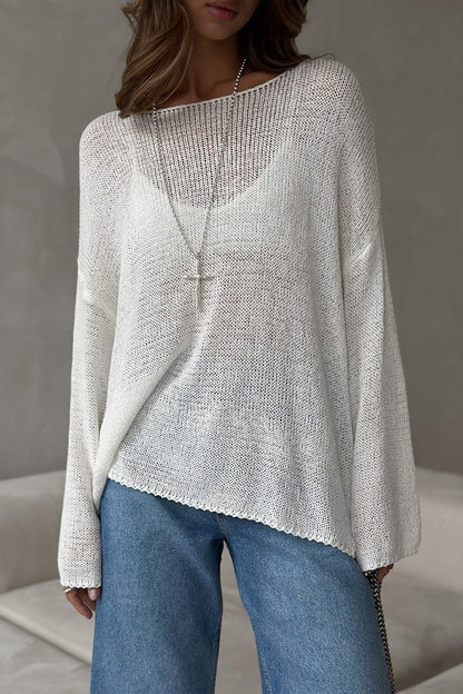 Damenpullover mit lässiger Passform und modernem Off-Shoulder-Ausschnitt