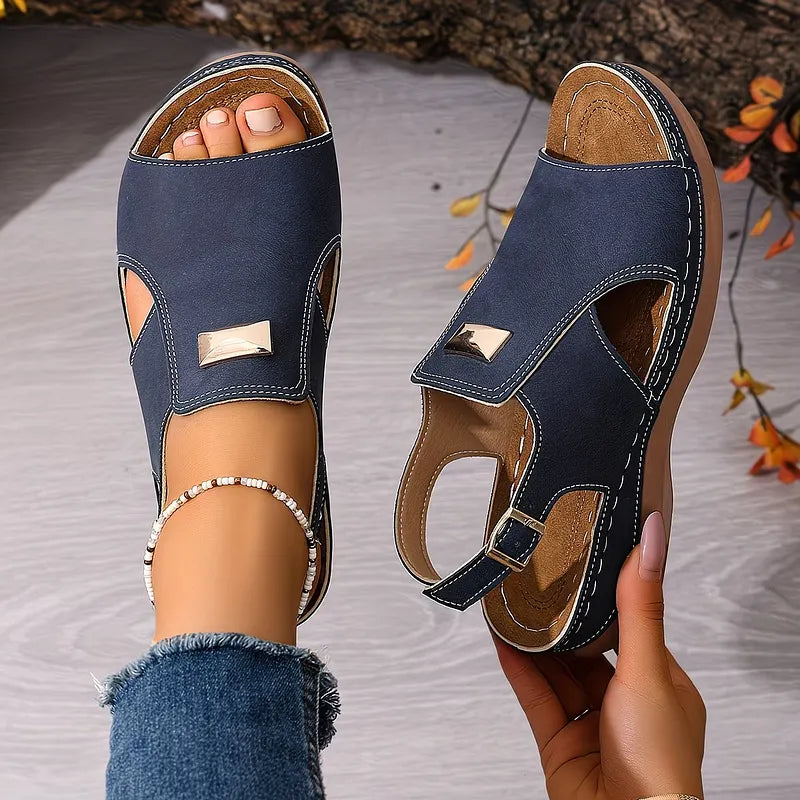 Damen Keilsandalen Mit Verstellbarer Schnalle