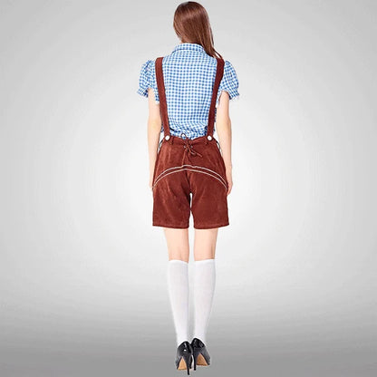 Samt bestickte bayerische Latzhosen traditionell