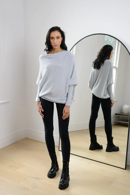 Asymmetrisch Drapierter Pullover
