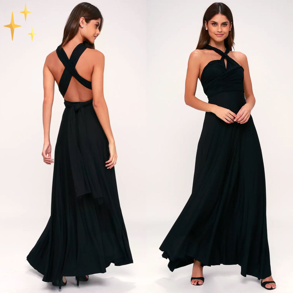 Multifunktionales Stretch-Wickel-Midikleid
