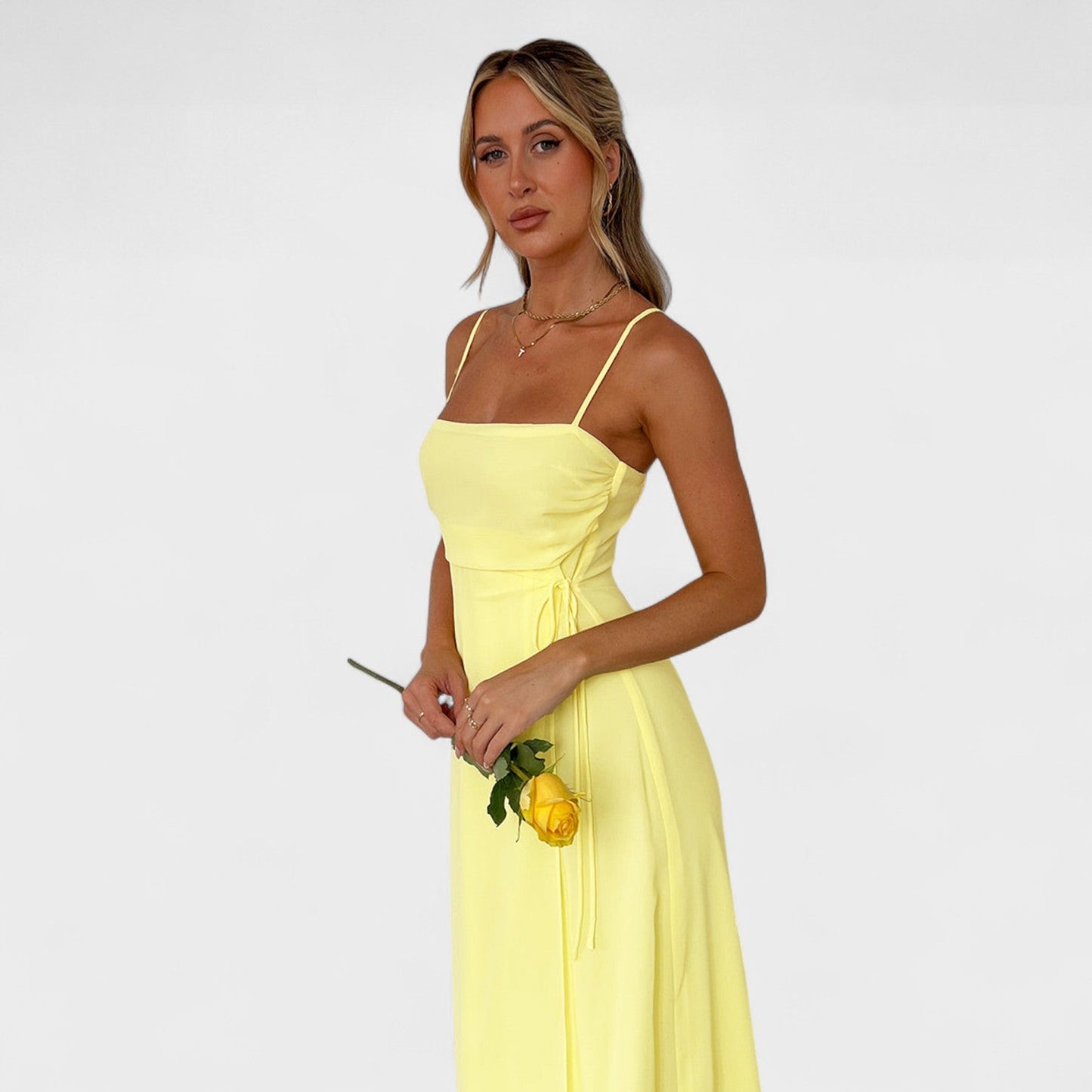 Flóssi - Elegantes Gelbes Maxikleid