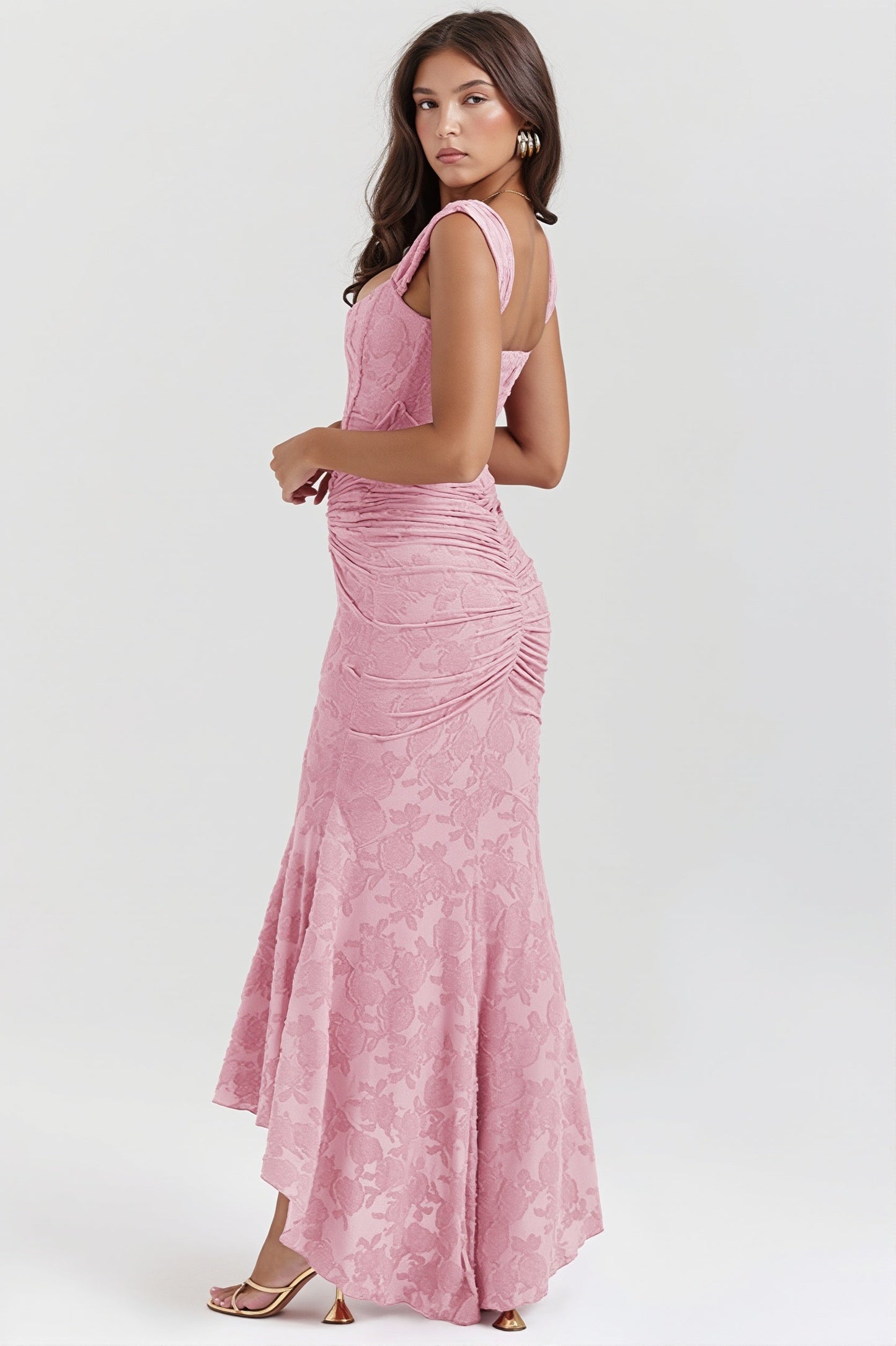 Damen-Maxikleid mit körperbetonter Silhouette und langem Rock