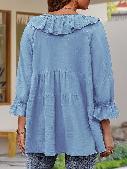 Elegante Bluse mit Rüschenkragen für Damen