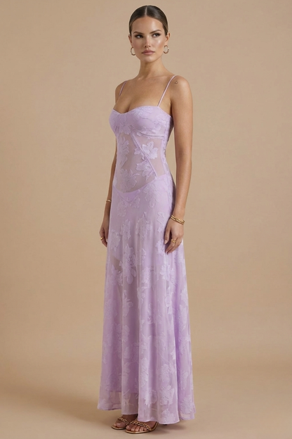 Elegantes Damen-Maxikleid mit Blumenprint und femininem Schnitt
