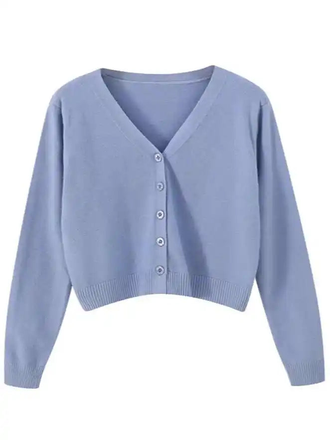 Damen V-Ausschnitt Leichter Strickpullover