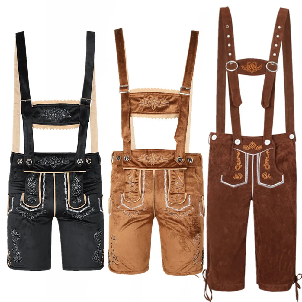 Lederhosen-Kostüm mit verstellbaren Hosenträgern in Braun