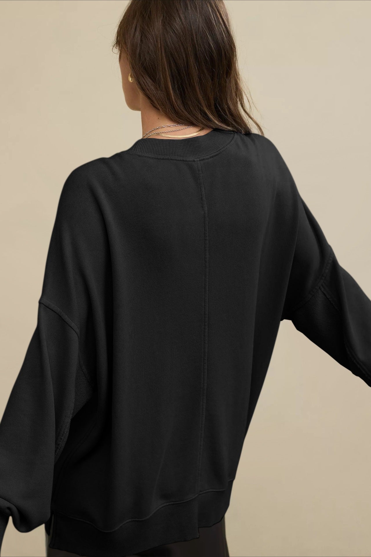 Damen Sweatshirt mit langen Ärmeln und Rundhals, frontale Ansicht