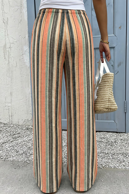 Damen Sommerhose im Strandlook mit weitem Schnitt und Bindebund