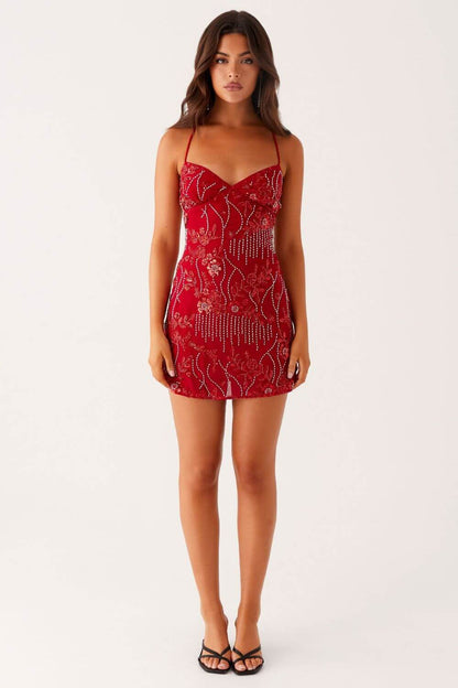 Paillettengeschmücktes kurzes Kleid