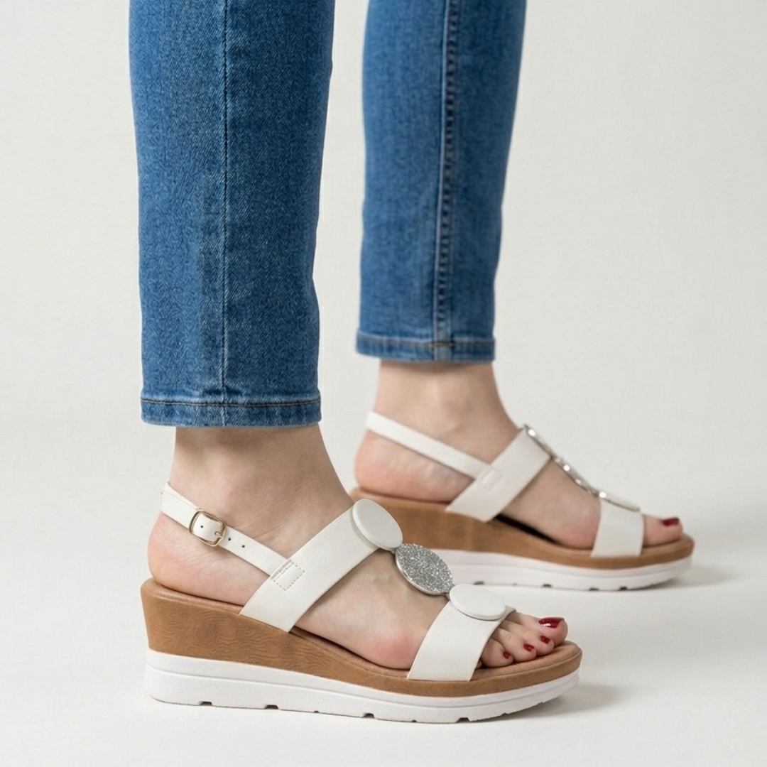Damen Keilabsatz Komfortsandalen