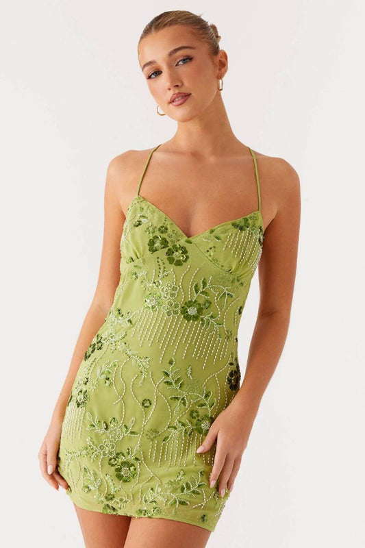 Paillettengeschmücktes kurzes Kleid