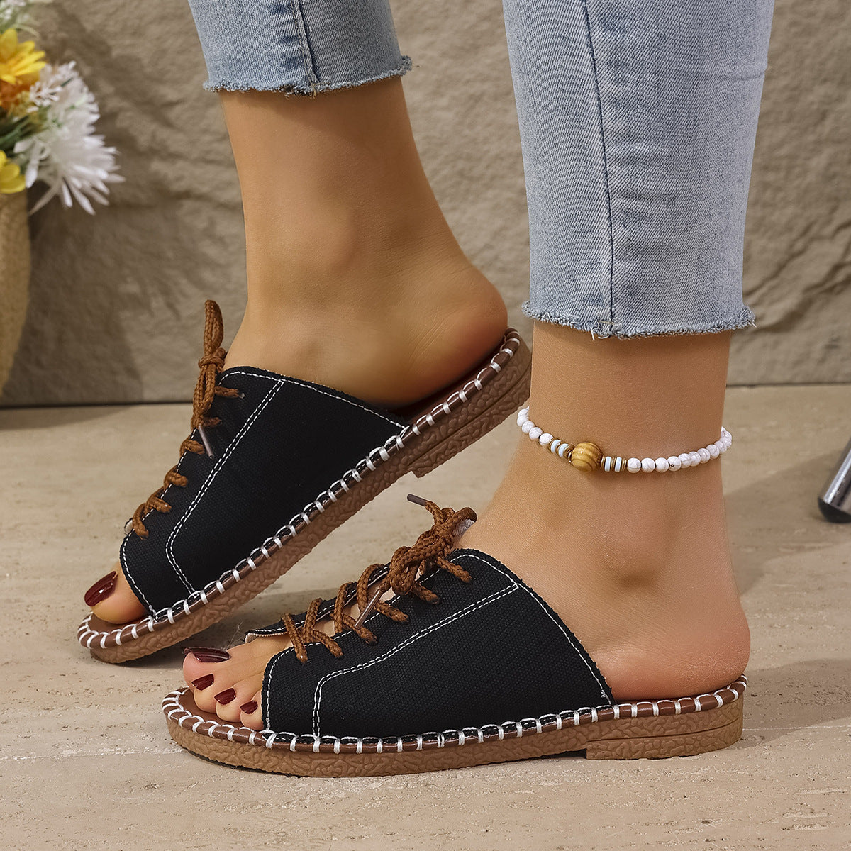 Damen-Riemchensandalen mit elegantem Schnürdesign für den Sommer