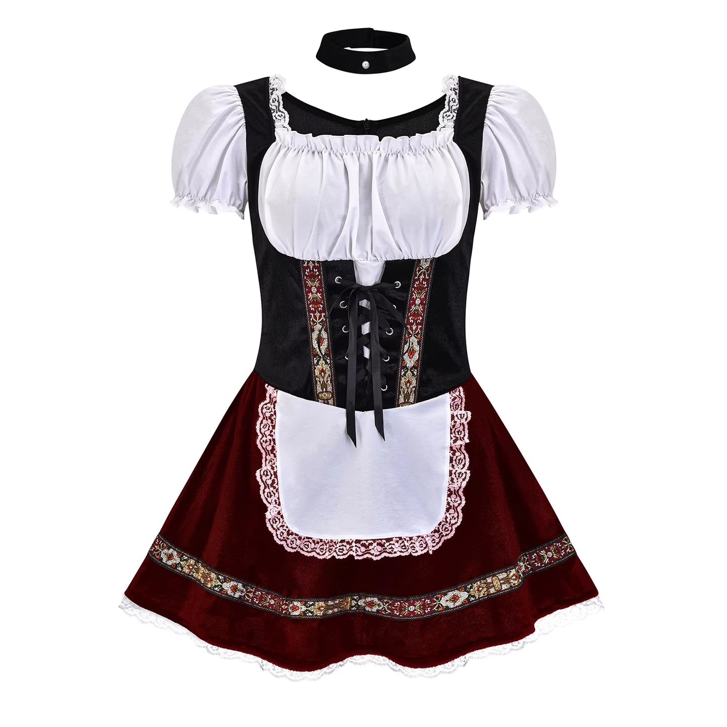 Komplettansicht des Damen-Dirndls mit Mieder und Puffärmeln