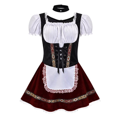 Komplettansicht des Damen-Dirndls mit Mieder und Puffärmeln
