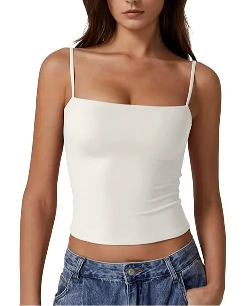 Damen Cami Top Mit Spaghettiträgern In Uni