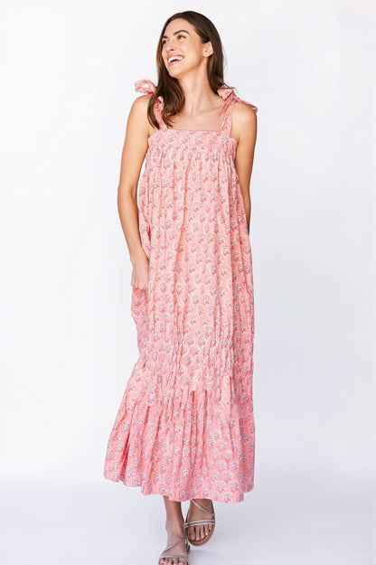 Damen Maxikleid im Boho-Stil mit fließender Silhouette