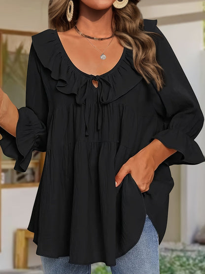 Elegante Bluse mit Rüschenkragen für Damen