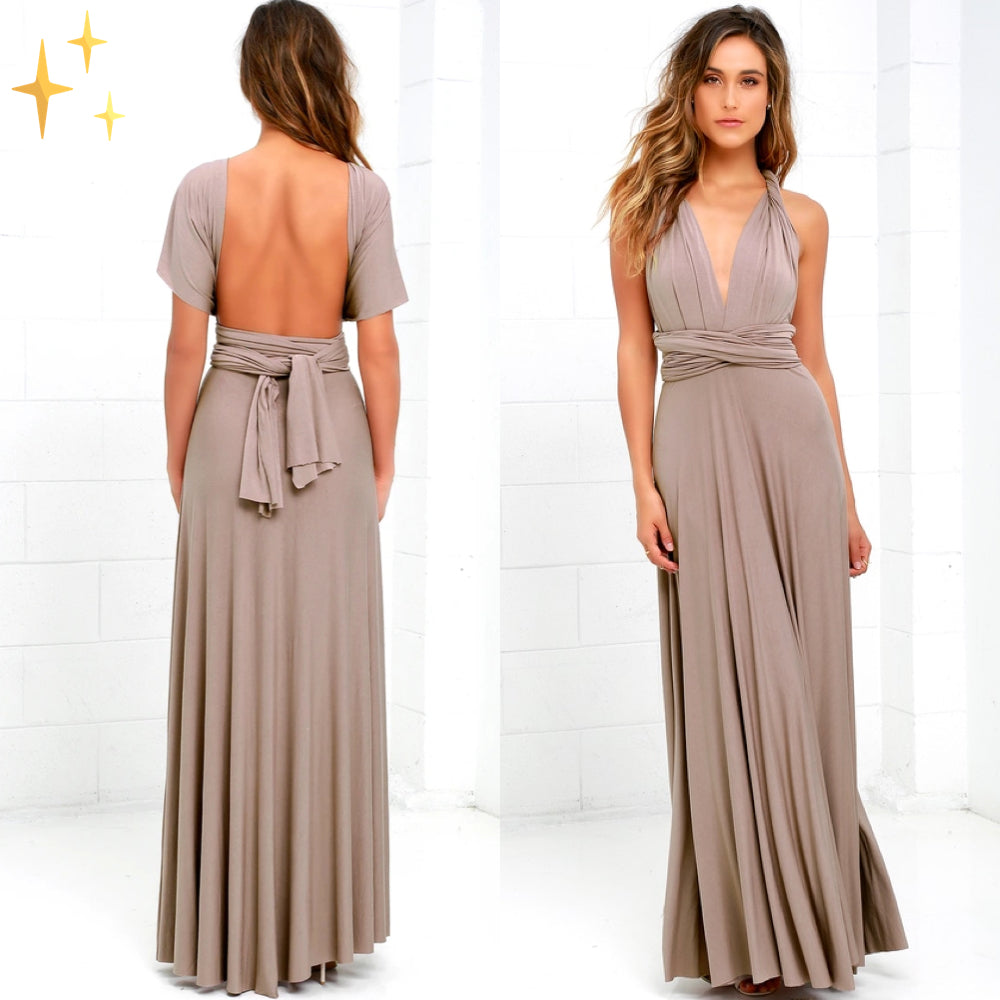 Multifunktionales Stretch-Wickel-Midikleid