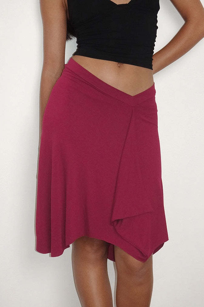 Damen Karierter Asymmetrischer Midirock