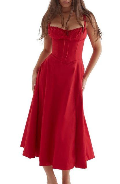 Florales Bustier-Midriff-Cutout-Bodycon-Kleid